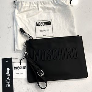 Black Moschino Wristlet
